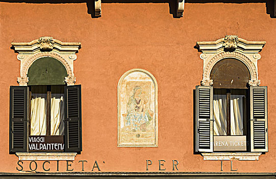 建筑细节,广场,胸罩,维罗纳,意大利