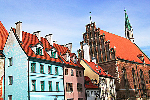 古雅,房子,步行街,里加,拉脱维亚