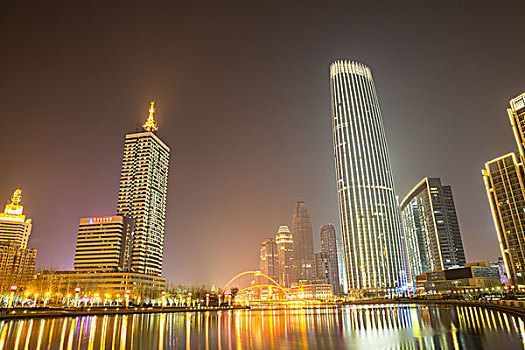 天津城市建筑夜景