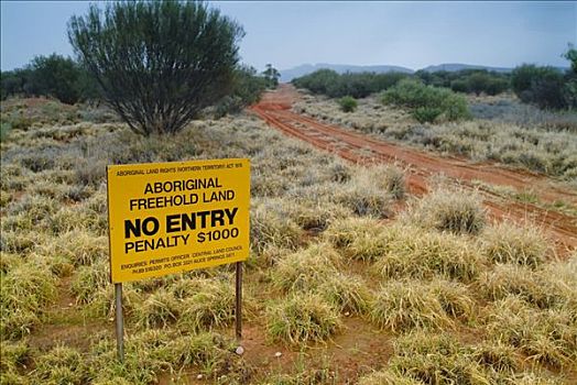 禁止进入,标识,土著,领土,陆地,北领地州,澳大利亚