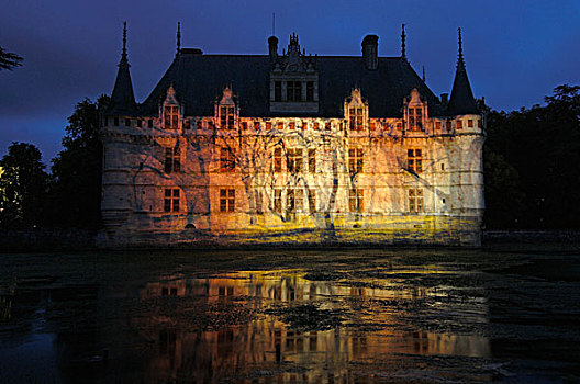 安杰雷城堡,城堡,儿子,展示,建造,文艺复兴,风格,卢瓦尔河谷,卢瓦尔河,省,法国,欧洲