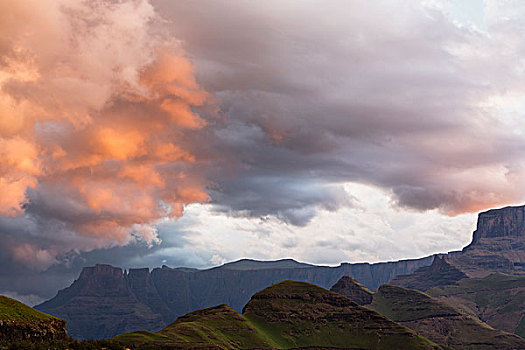 乌云,上方,德拉肯斯堡,圆形剧场,国家公园,南非