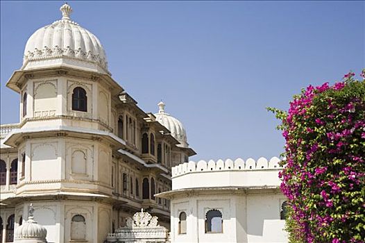 城市宫殿,乌代浦尔,拉贾斯坦邦,印度,南亚