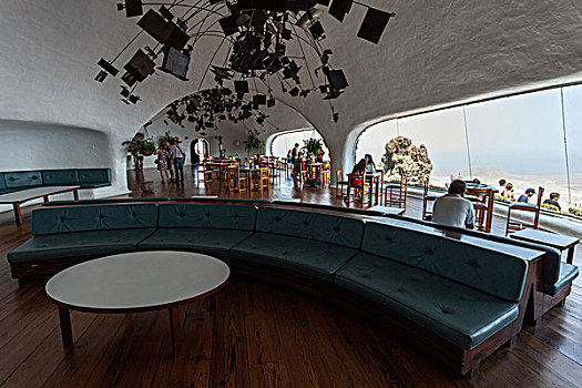 餐馆,眺台,设计,兰索罗特岛,加纳利群岛,西班牙,欧洲