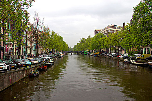 荷兰首都阿姆斯特丹的运河