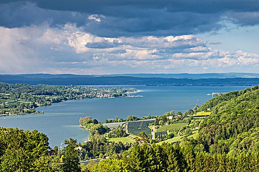 西部,尾端,康士坦茨湖,德国,半岛,左边,瑞士,岸边,右边,欧洲