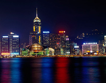 香港中环维多利亚港夜景