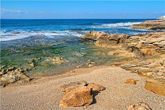 波浪,石头,国家级保护区,区域,地中海,以色列
