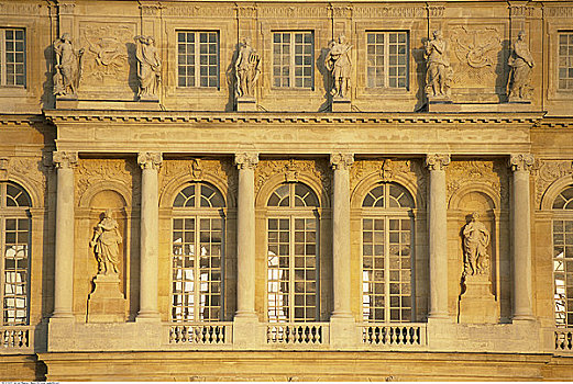 雕塑,柱子,拱形,窗户,城堡,凡尔赛宫,法国