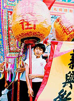 中国,香港,长洲,岛屿,男孩,头像,传统,灯笼,队列,2000年