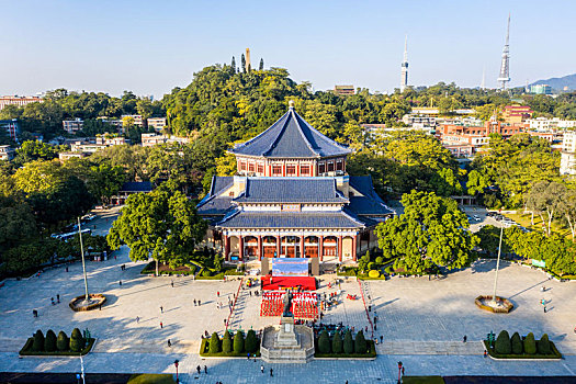 广州中山纪念堂俯视图图片