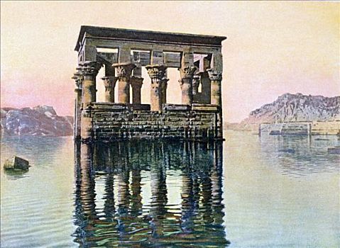 庙宇,摊亭,图拉真,菲莱岛,埃及,20世纪