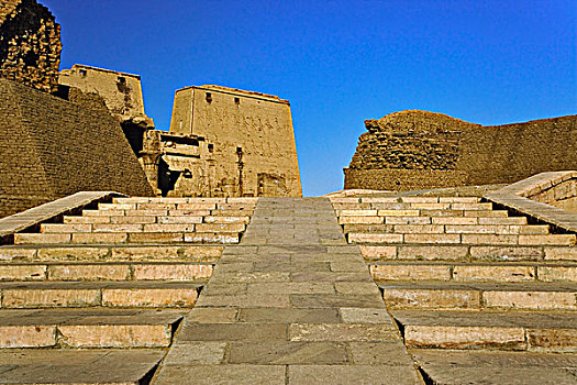 台阶,正门入口,荷露斯神庙,伊迪芙,埃及