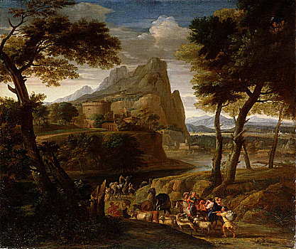 风景,大篷车,17世纪,艺术家