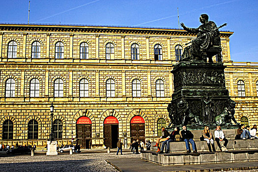 建筑,青铜,纪念,巴伐利亚,国王,慕尼黑,上巴伐利亚,德国,欧洲