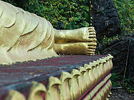 卧佛,雕塑,琅勃拉邦,老挝