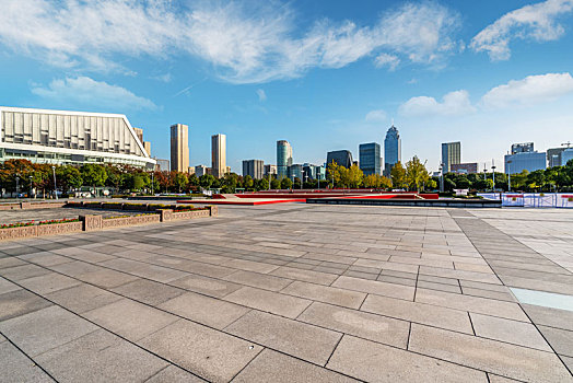 宁波东部新城现代建筑和广场街道