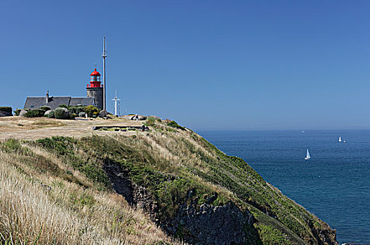 灯塔,半岛,下诺曼底,法国,欧洲