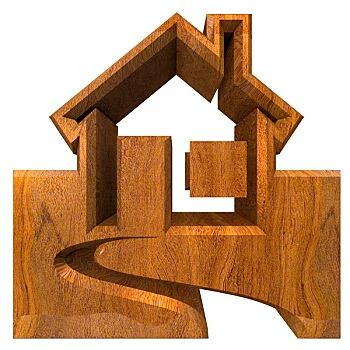 房子,象征,木头