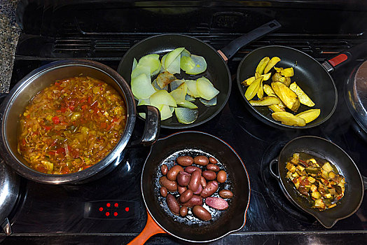 蔬菜汤,锅,德国,萝卜,西葫芦,红色,土豆,炉子,欧洲
