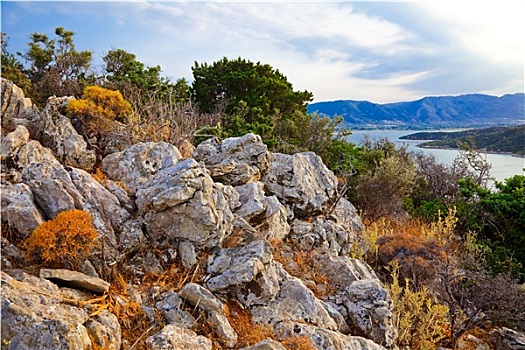 石头,岛屿,希腊