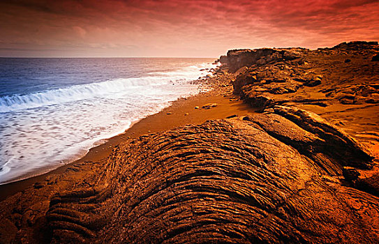 岩石,海岸线,夏威夷,美国