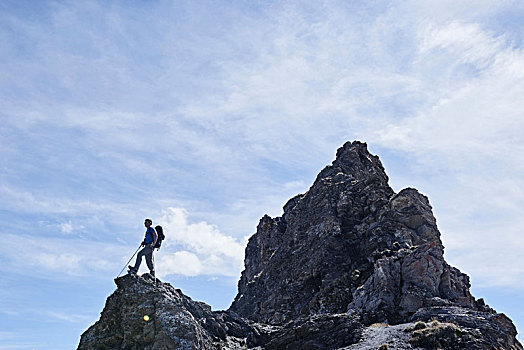 远足,顶峰,石头,马塔角,瓦莱,瑞士