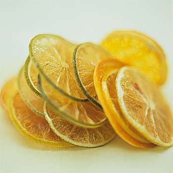 干燥,柠檬,酸橙片