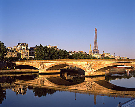 法国,巴黎,埃菲尔铁塔,塞纳河