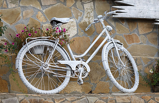 白色,自行车