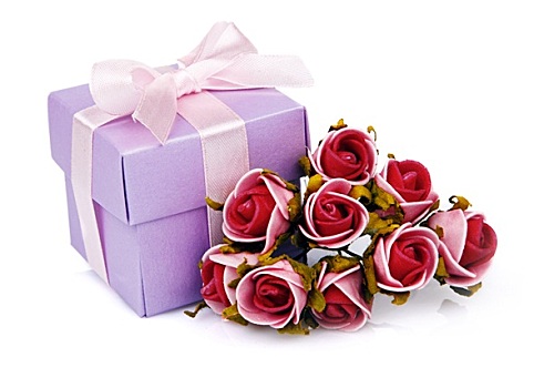 红花,紫色,礼盒
