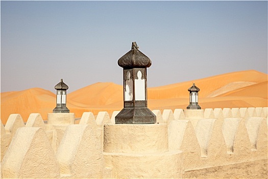 传统,阿拉伯,风格,灯,沙漠,胜地