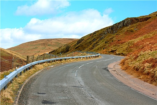 漂亮,道路,苏格兰,山
