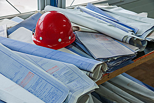 房屋建筑施工工地現場辦公室施工圖紙上的安全帽