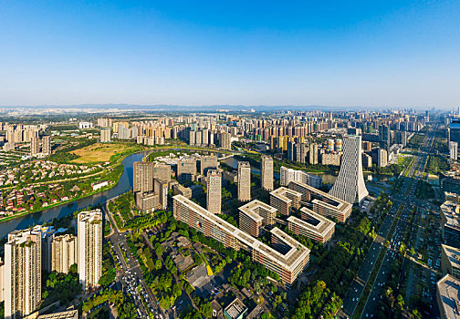 四川成都欧洲中心天府软件园建筑航拍图