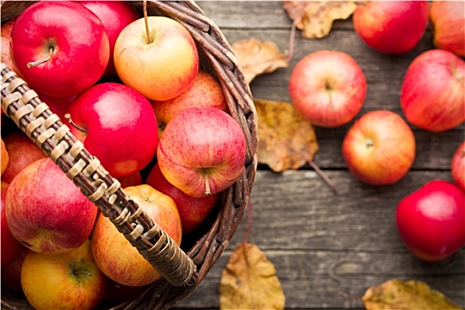 秋天,苹果,篮子