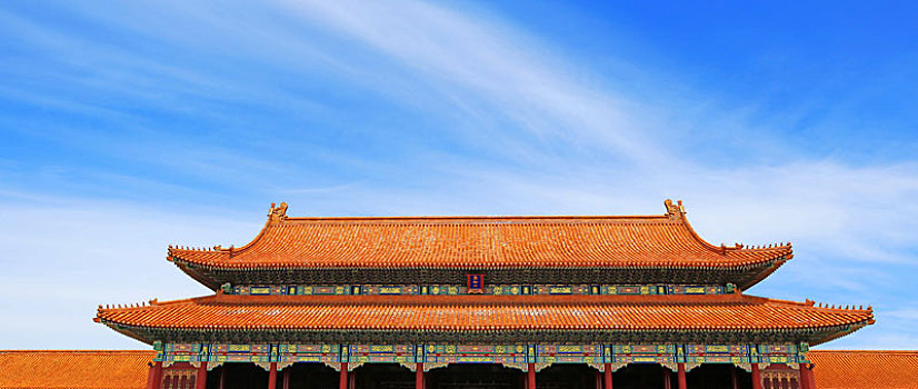 北京故宫太和门屋顶建筑形式,重檐歇山顶