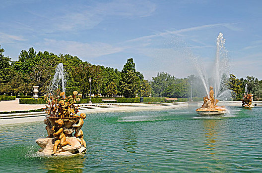 喷泉,雕塑,皇家,公园,植物园,阿兰费斯,西班牙,欧洲