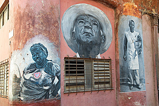 壁画,绘画,黑色,劳动者,哈瓦那