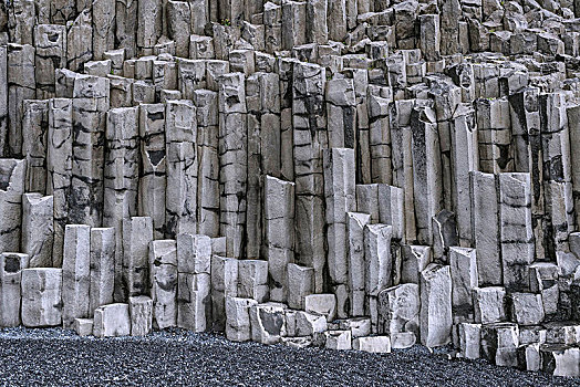 玄武岩,柱子,海滩,靠近,冰岛,欧洲