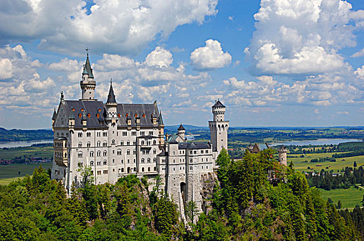 城堡,浪漫大道,巴伐利亚,德国,欧洲