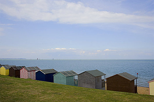 英格兰,肯特郡,海滩小屋,海边
