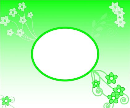 绿色,花,椭圆,框