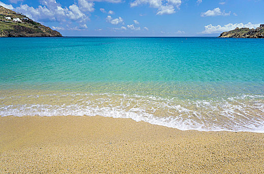 沙滩,海滩,青绿色,水,天堂海滩,米克诺斯岛,基克拉迪群岛,爱琴海,希腊,欧洲