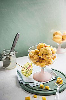 芒果冰淇淋,冰淇淋球