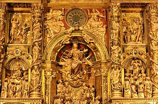 祭坛装饰品,教区教堂,胡斯卡省,西班牙
