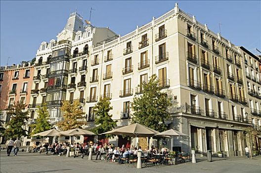 街头咖啡馆,街道,餐馆,人,东方,马德里,西班牙,欧洲