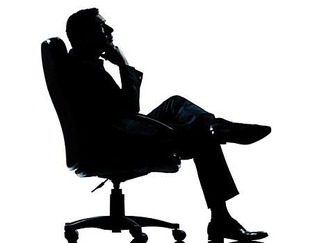 一个,商务,男人,坐,扶手椅,放松,思考