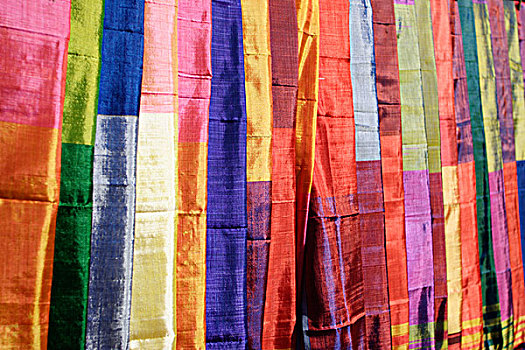 多彩,丝绸,围巾,出售,伊迪芙,市场