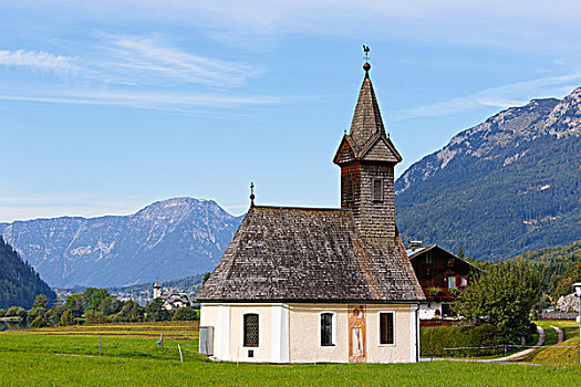 教堂,乡村,区域,萨尔茨卡莫古特,施蒂里亚,奥地利,欧洲